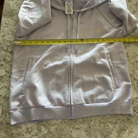 Women’s Adidas Full Zip Hoodie Sweatshirt Gold purple Large - Picture 9 of 11